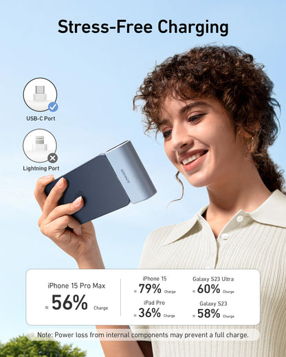 Anker iPhone 17 Portable Charger, Nano Power Bank with Built-in USB C Connector, 5,000mAh Portable Charger 22.5W, for iPhone 17/16/15 Series, Samsung S22/23 Series, iPad Pro/Air, AirPods, and More