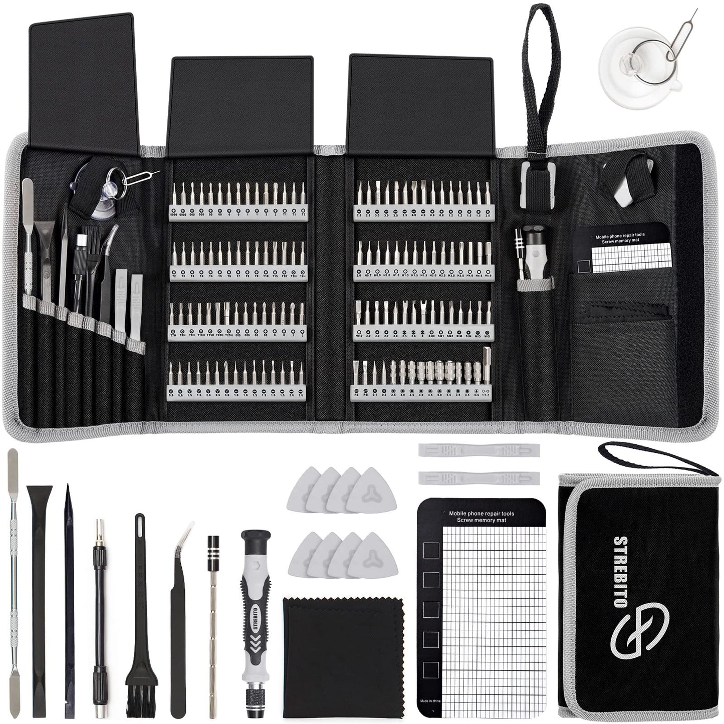 STREBITO Electronics Precision Screwdriver Sets 142-Piece with 120 Bits Magnetic Repair Tool Kit for iPhone, MacBook, Computer, Laptop, PC, Tablet, PS4, Xbox, Nintendo, Game Console