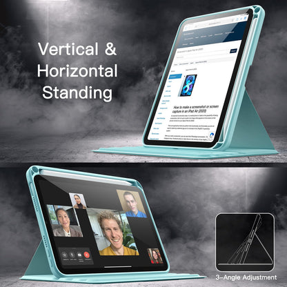 JETech Rotating Case for iPad mini (A17 Pro, 2024 Model, 7th Generation) / mini 6 (2021 Model, 6th Generation) with Pencil Holder, 360 Degree Rotation Protective Stand Cover Clear Back (Purple)