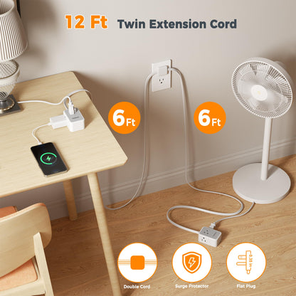 TESSAN Small Flat Plug Power Strip, Ultra Thin Extension Cord 5 ft, 3 AC Outlets with 3 USB Ports (1 USB C), Multiple Wall Outlet Extender for Cruise Travel Office School Dorm Room Essentials