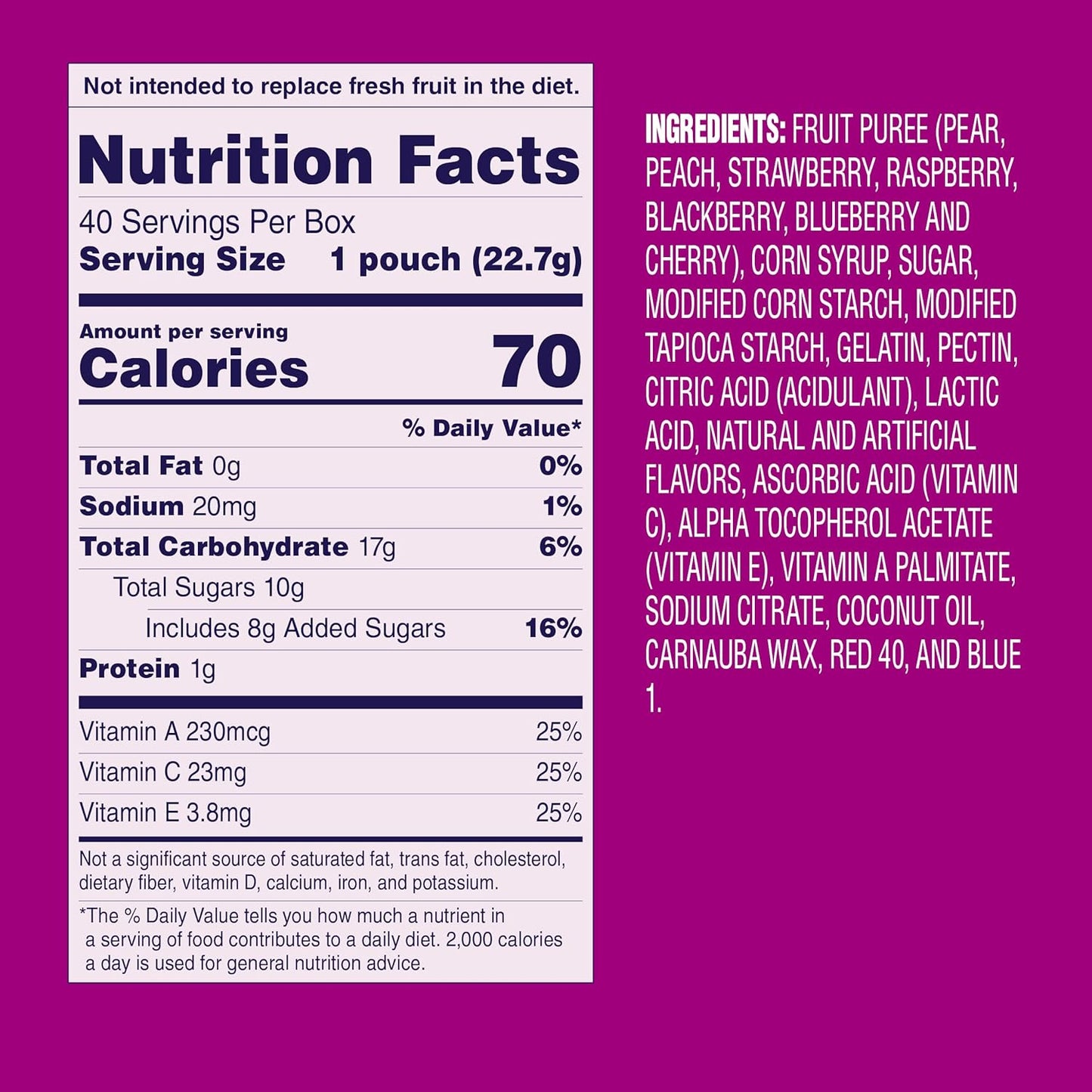 Welch's Fruit Snacks Bundle, Mixed Fruit & Berries 'N Cherries, Gluten Free, Bulk Pack, Individual Single Serve Bags, 0.8 oz (Pack of 80)