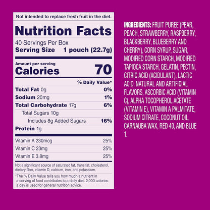 Welch's Fruit Snacks Bundle, Mixed Fruit & Berries 'N Cherries, Gluten Free, Bulk Pack, Individual Single Serve Bags, 0.8 oz (Pack of 80)