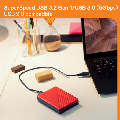 WD 5TB My Passport, Portable External Hard Drive, Black, backup software with defense against ransomware, and password protection, USB 3.1/USB 3.0 compatible - WDBPKJ0050BBK-WESN
