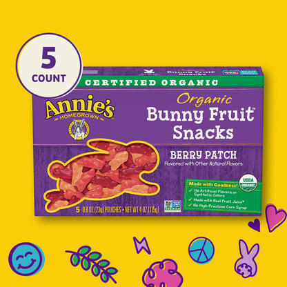 Annie's Organic Bunny Fruit Snacks, Variety Pack, Gluten Free Snack, 22 ct, 15.4 oz