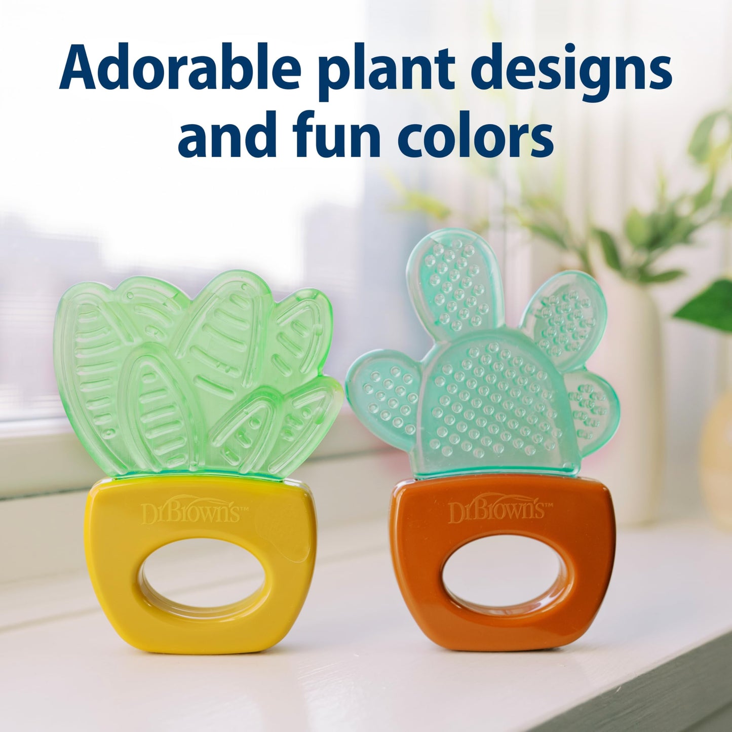 Dr. Brown's AquaCool Water-Filled Teether, Cooling Baby Teether Toy for Sore Gums, Apple Pineapple, BPA-Free, 3m+, 2-Pack