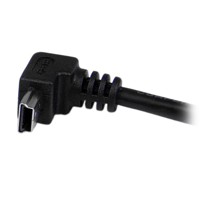 StarTech.com Down Angle Mini USB Cable - 2m - Black - USB A to Mini USB B - USB to Mini USB Cable - Mini USB Charger - USB A to Mini B (USBAMB2MD)