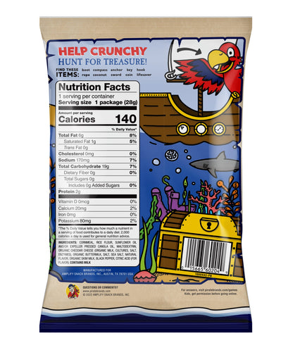 Pirate's Booty Aged White Cheddar Cheese Puffs, Gluten-Free, Kids Snacks, 0.5oz (24ct)