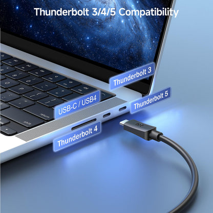 Cable Matters 20Gbps USB C to USB C Monitor Cable - 6ft / 1.8m, Supports Up to [8K@30Hz / 4K@120Hz Video, 240W Charging, 20Gbps Data Transfer], USBC Video Cable, Works with CarPlay, Android Auto