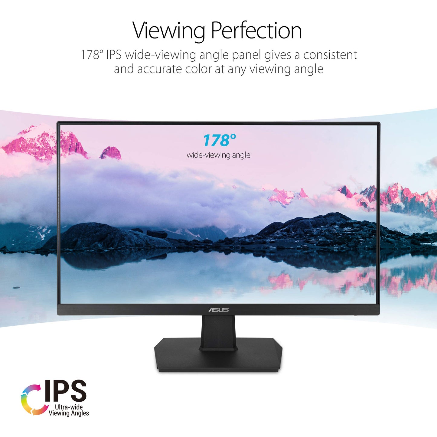 ASUS 27 Inch Desktop Monitor - Full HD (1920 x 1080), IPS, 75Hz, Adaptive-Sync, HDMI, D-Sub, Frameless - VA27EHE