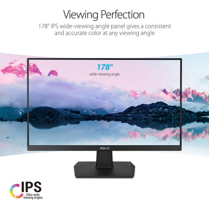 ASUS 27 Inch Desktop Monitor - Full HD (1920 x 1080), IPS, 75Hz, Adaptive-Sync, HDMI, D-Sub, Frameless - VA27EHE