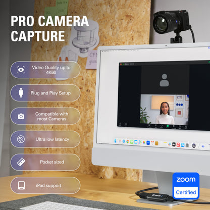 Elgato Cam Link 4K – External Capture Card for DSLR & Camcorder, ActionCam as Webcam, Meet/Stream/Record in 1080p60 or 4K30/4K60, Easy Connect for OBS/Zoom/Discord – HDMI to USB 3.0, PC/Mac/iPad