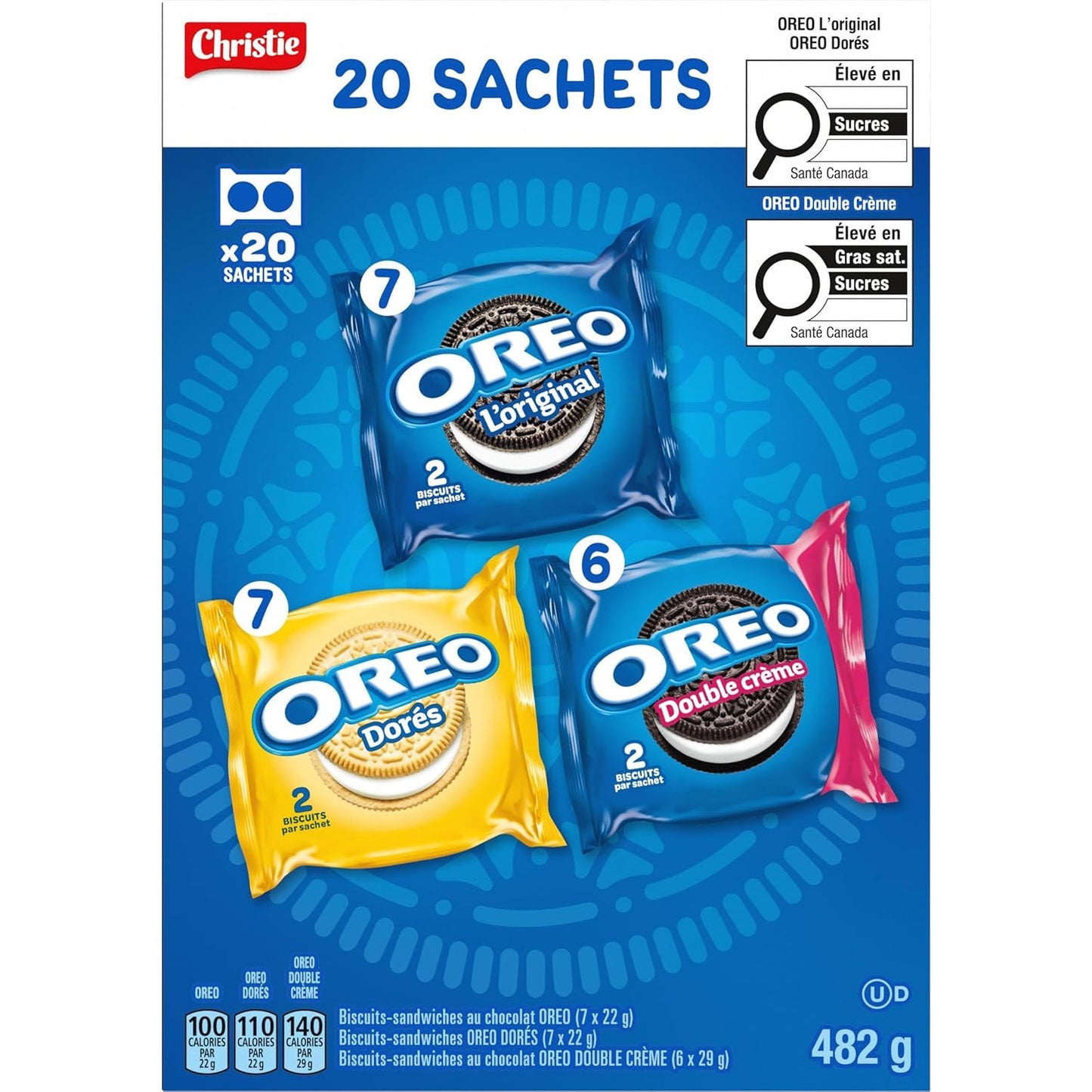 Oreo Sandwich Cookies, Variety Snack Packs, 482G