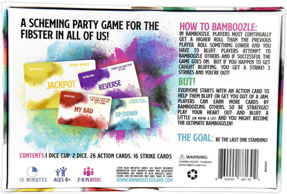Blue Wasatch Games Bamboozled - A Hilariously Fun Bluffing Dice & Card Game, Family-Friendly Party Game for Kids, Teens & Adults, Ages 8+, Fast and Easy to Learn