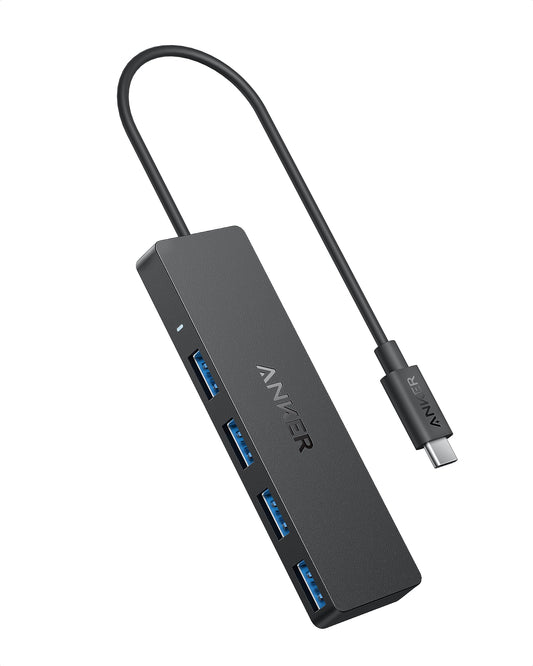 Anker USB Hub 4 Ports, Multiple USB 3.0 Hub, USB Splitter for Laptop, Extender for A Port Laptop, PC, Desktop and More [Charging Not Supported](2ft USB-A)
