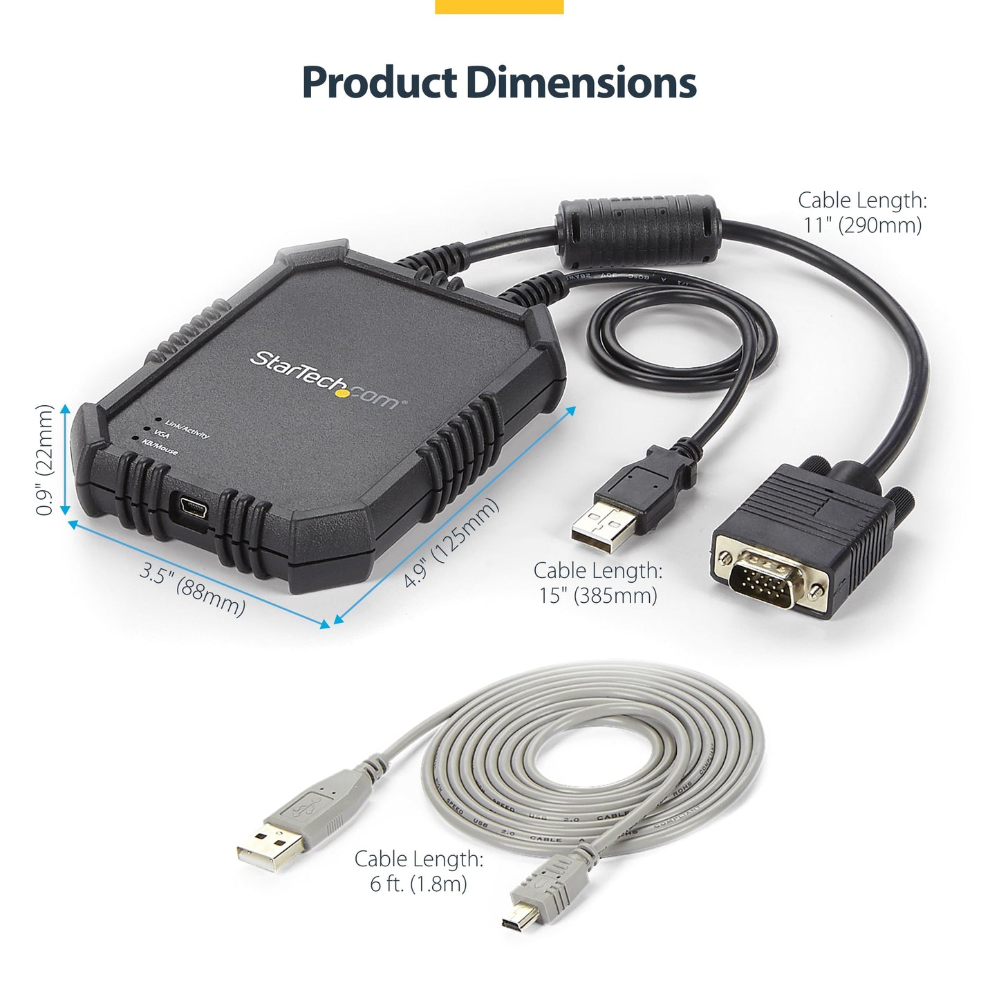 StarTech.com Portable Laptop Crash Cart Adapter, USB/VGA Analogue KVM Console, File Transfer & Video Capture, Windows/Linux/MacOS, TAA