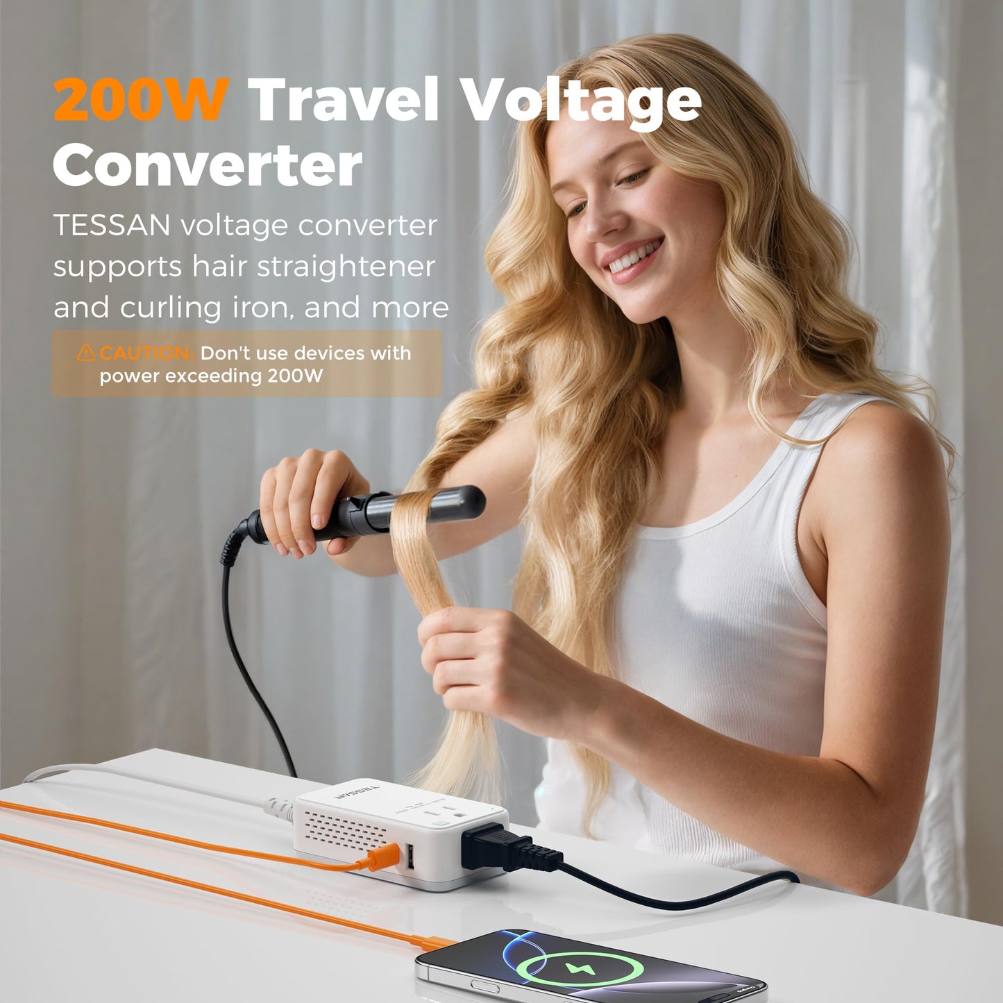 TESSAN 220 to 110 Voltage Converter US to Europe, International Travel Power Adapter with 4 USB Ports(2 USB C), 2 AC and EU/UK/AU Plug Universal Power Converter Adapter Combo, Step Down Transformer