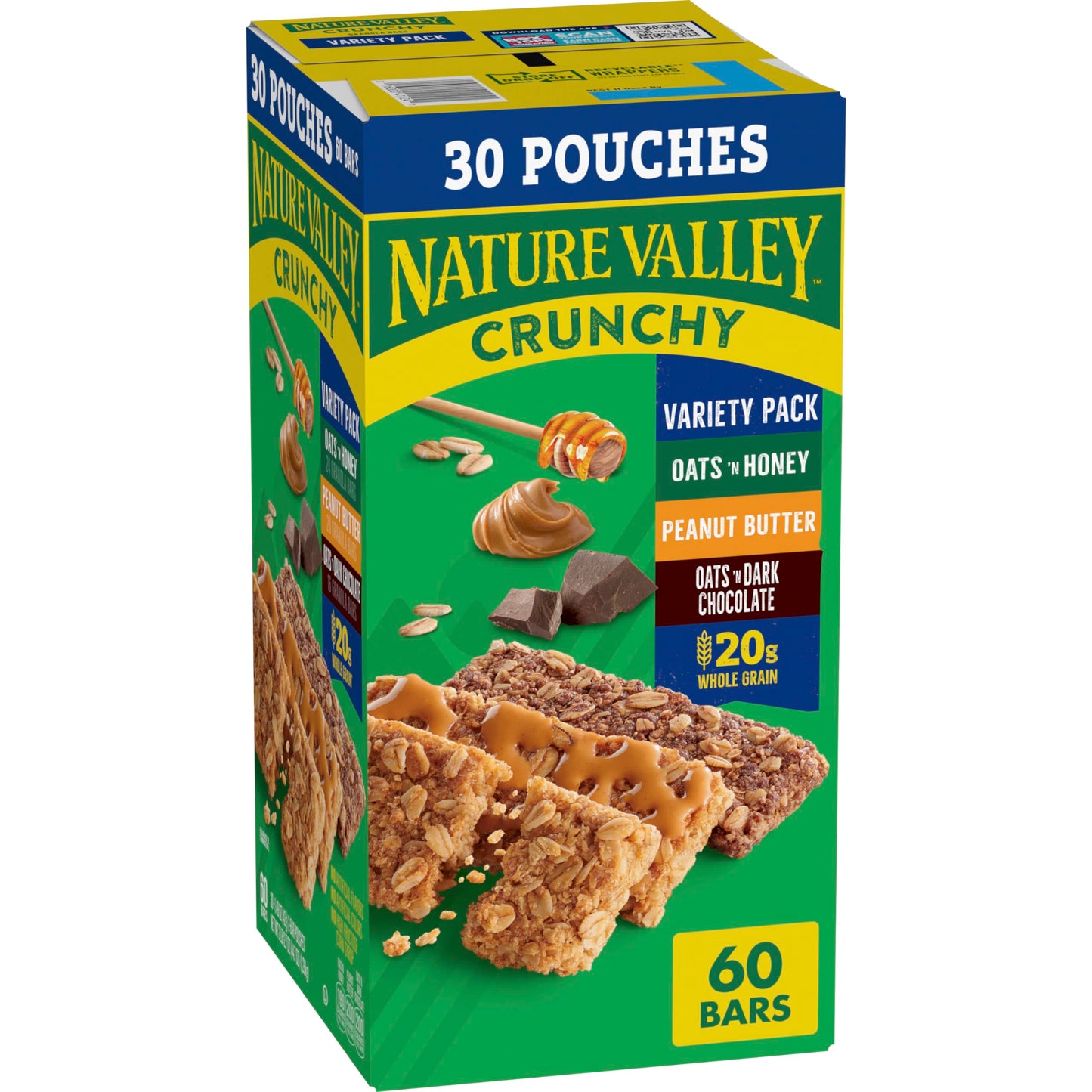 Nature Valley Crunchy Granola Bars, Value Pack, 120 Bars, 89.4 OZ Count (60 Pouches)
