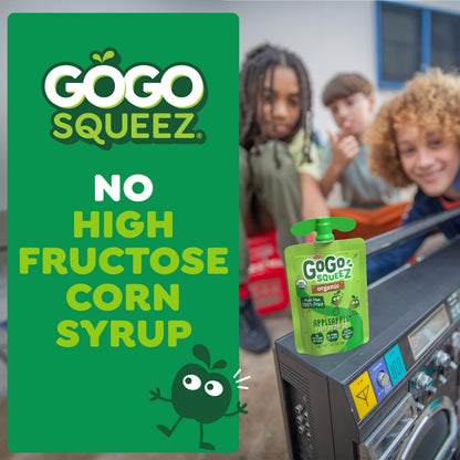 GoGo squeeZ No Sugar Added Organic Fruit & veggieZ Applesauce and Puree Variety Pack, Pedal Peach and Boulder Berry, 3.2 oz Pouches (Pack of 12), Fruit Snacks for Kids, Gluten Free, Nut Free, Recloseable Cap, BPA Free