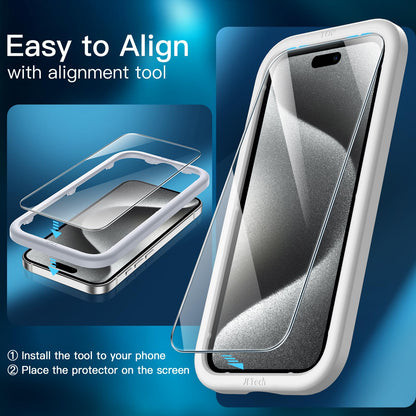 JETech Full Coverage Screen Protector for iPhone 17e (2026) / iPhone 16e, 9H Tempered Glass Film, Case-Friendly, HD Clear, 6.1-Inch Display, 3-Pack