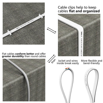 Jadaol Cat 6 Ethernet Cable 50 ft, 10Gbps Support Cat8 Cat7 Network, Flat RJ45 LAN Patch Cable, High-Speed Wired Internet Cable for Router, Modem, Switch, Gaming Consoles, PC, Streaming Devices, White