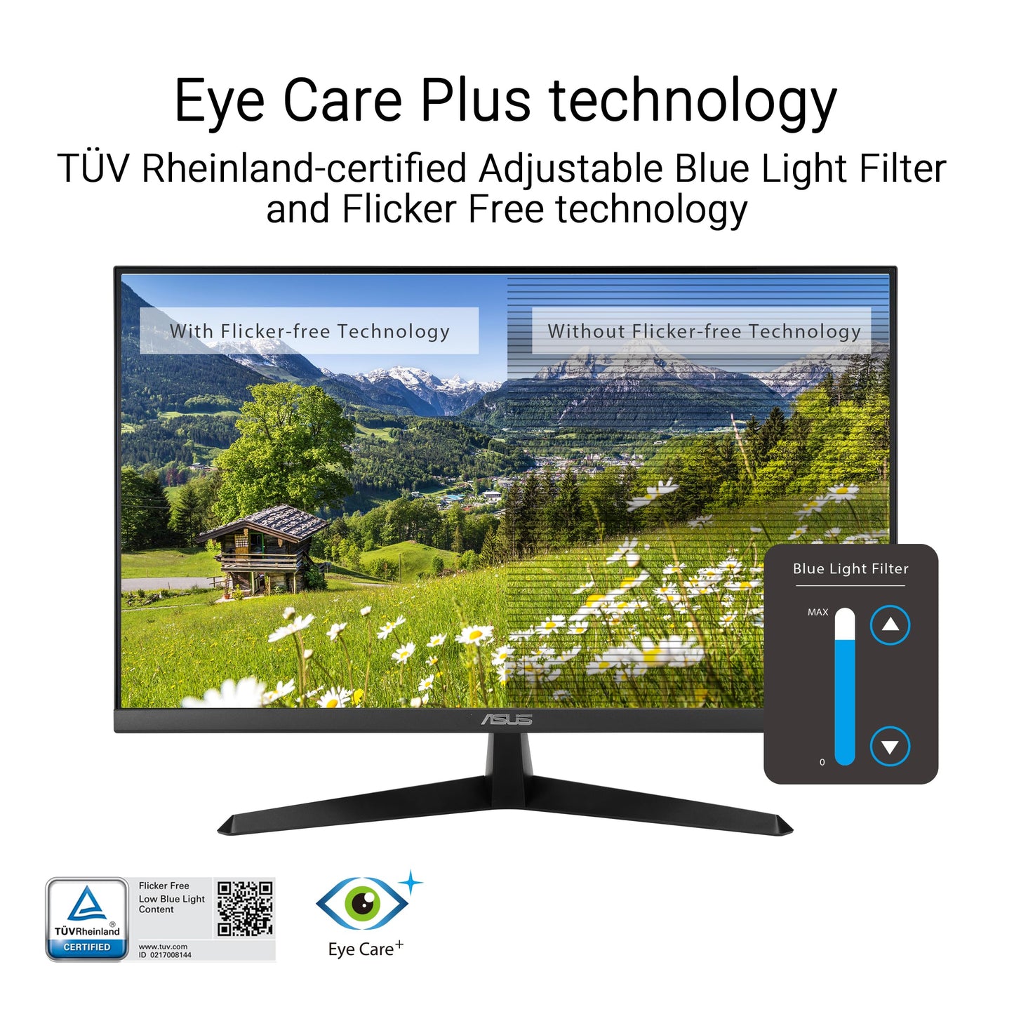 ASUS 27 Inch Desktop Monitor - Full HD (1920 x 1080), IPS, 75Hz, Adaptive-Sync, HDMI, D-Sub, Frameless - VA27EHE