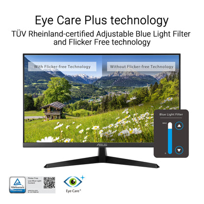 ASUS 27 Inch Desktop Monitor - Full HD (1920 x 1080), IPS, 75Hz, Adaptive-Sync, HDMI, D-Sub, Frameless - VA27EHE