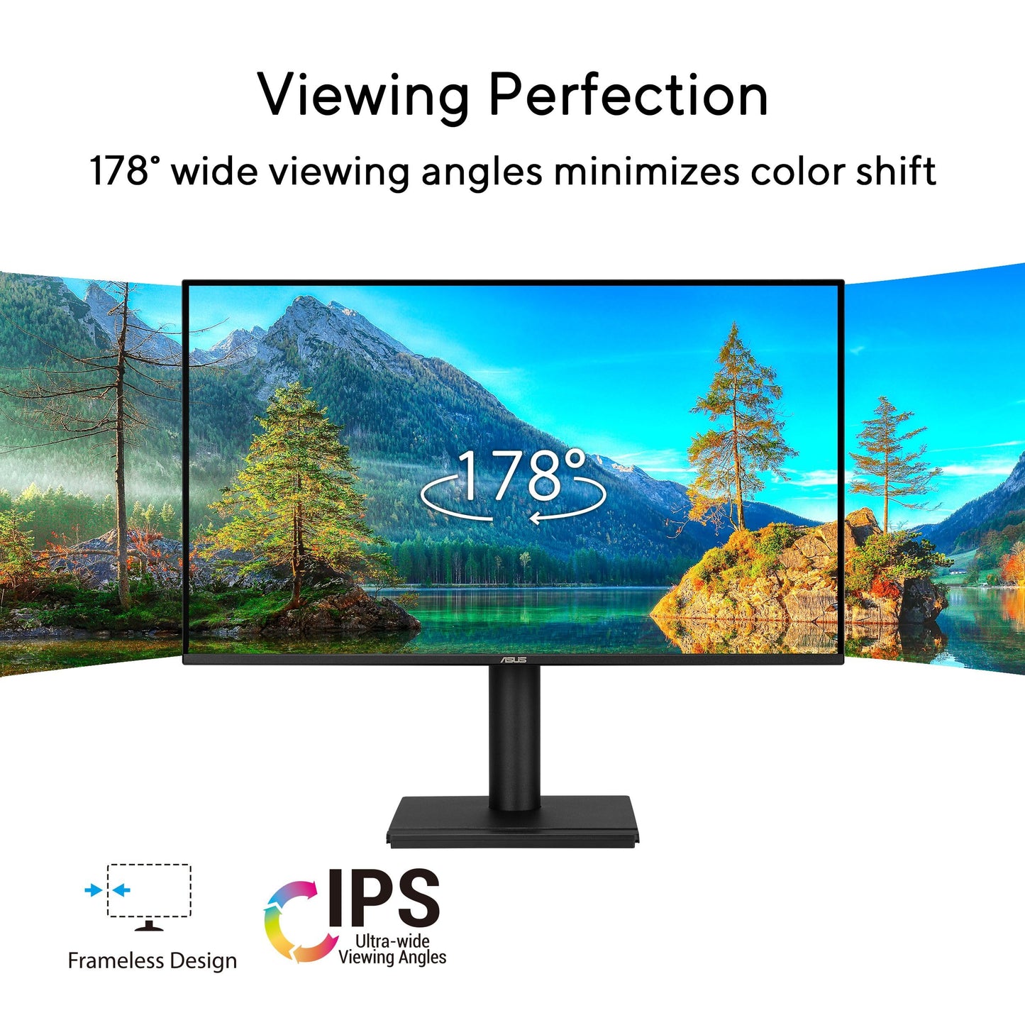 ASUS 27 Inch Desktop Monitor - Full HD (1920 x 1080), IPS, 75Hz, Adaptive-Sync, HDMI, D-Sub, Frameless - VA27EHE