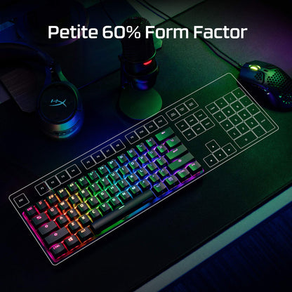 HyperX Alloy Origins 65 - Mechanical Gaming Keyboard – Compact 65% Form Factor - Linear Red Switch - Double Shot PBT Keycaps - RGB LED Backlit - NGENUITY Software Compatible,Black
