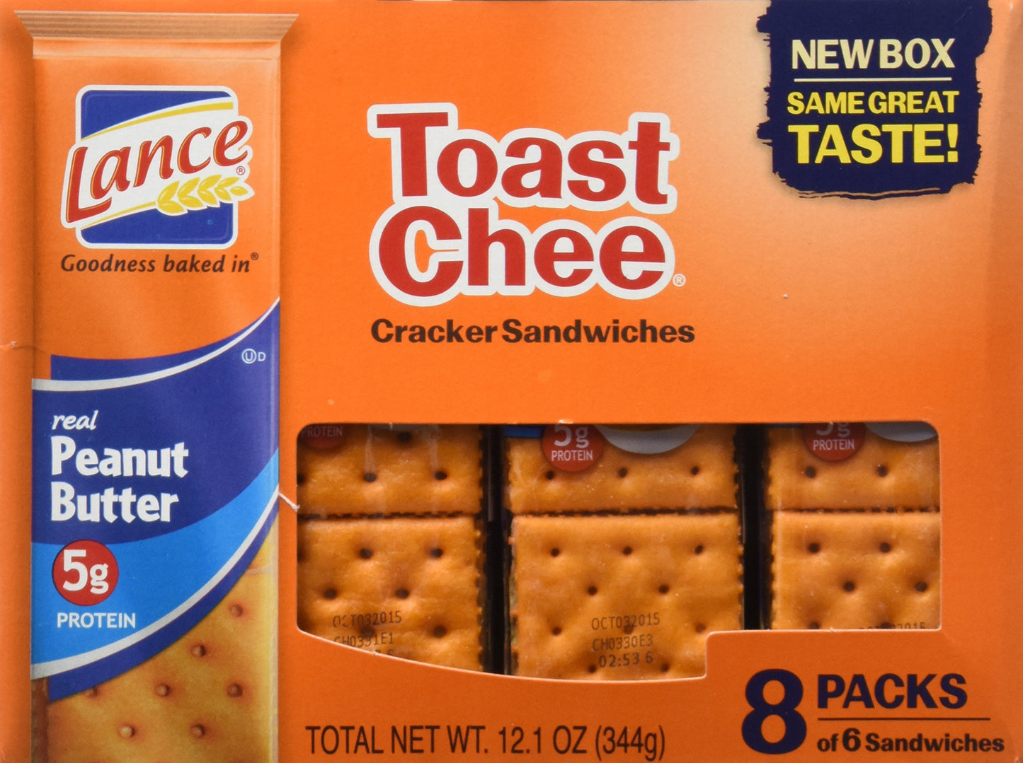 Lance Sandwich Crackers, Variety Pack, 3 Flavors, 20 Individually Wrapped Packs, 6 Sandwiches Each