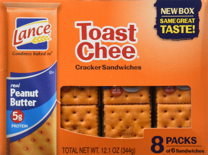 Lance Sandwich Crackers, Variety Pack, 3 Flavors, 20 Individually Wrapped Packs, 6 Sandwiches Each