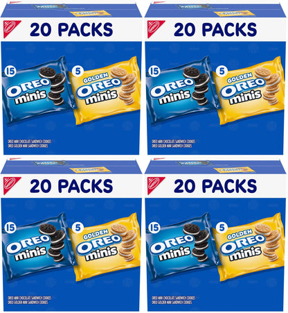 Oreo Mini Mix Sandwich Cookies Variety Pack, 20 Snack Packs