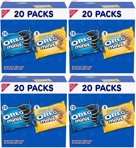 Oreo Mini Mix Sandwich Cookies Variety Pack, 20 Snack Packs