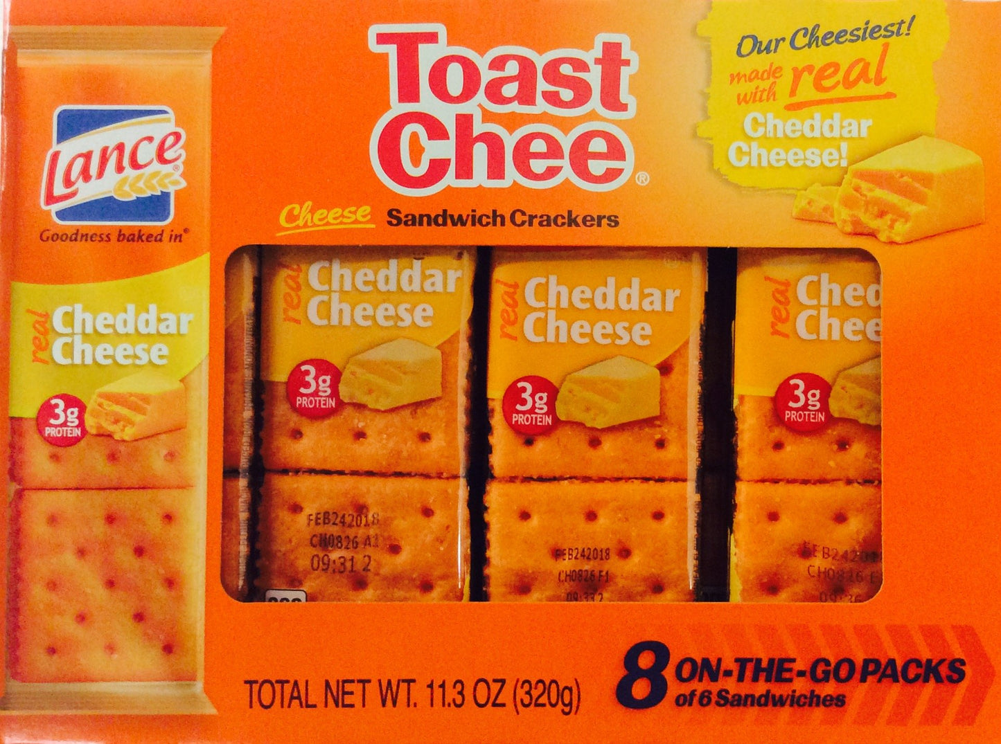 Lance Sandwich Crackers, Variety Pack, 3 Flavors, 20 Individually Wrapped Packs, 6 Sandwiches Each