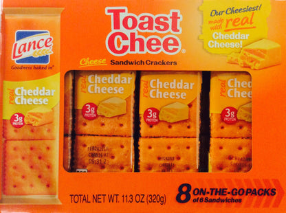 Lance Sandwich Crackers, Variety Pack, 3 Flavors, 20 Individually Wrapped Packs, 6 Sandwiches Each