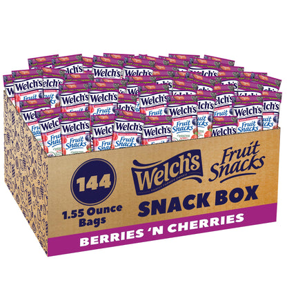 Welch's Fruit Snacks, Mixed Fruit, Bulk Pack, Individual Single Serve Bags, 0.8 oz (Pack of 40)