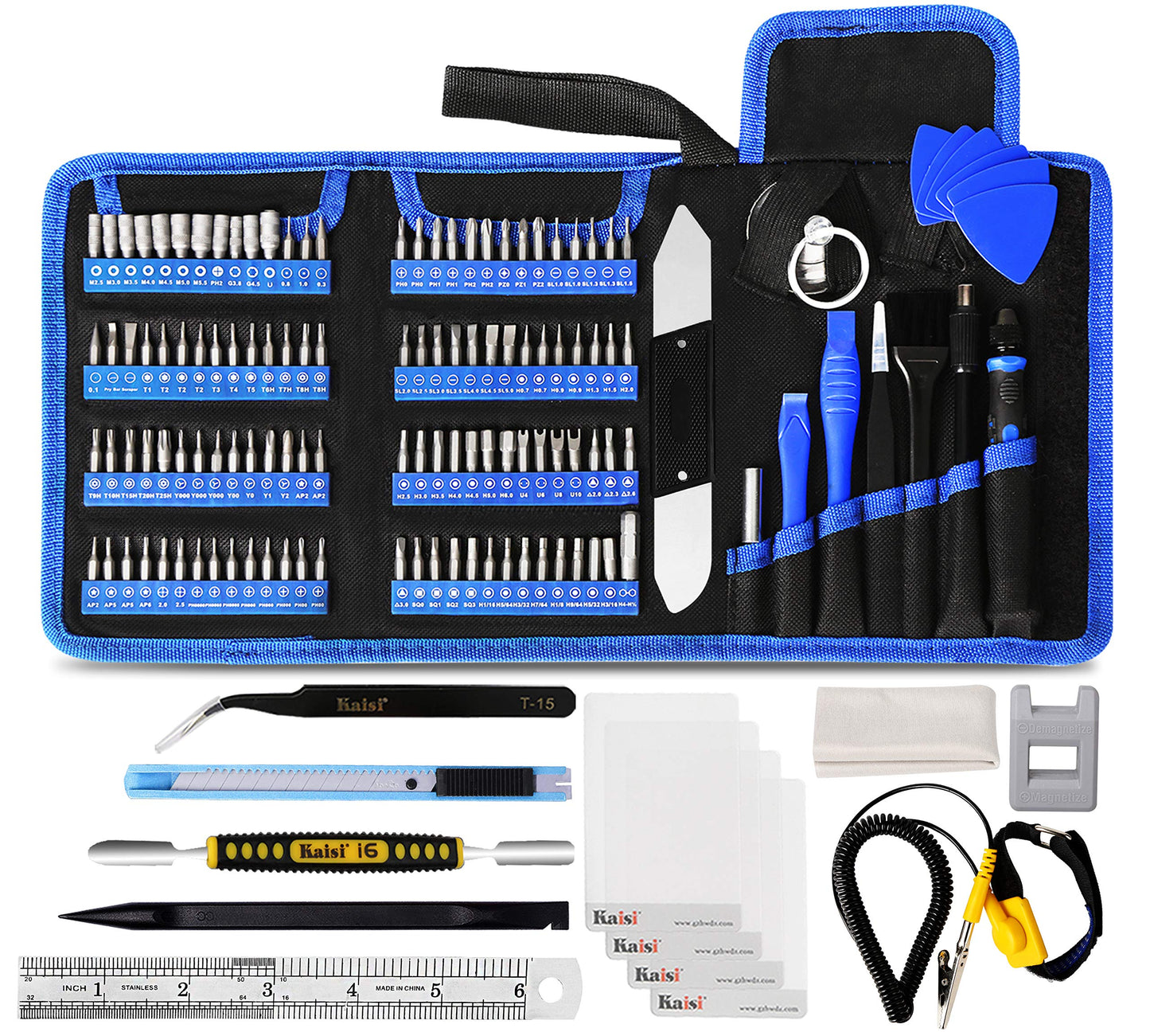 Kaisi Screwdriver Set 12-in-1 Portable Multi Bit Screwdriver All in One Screw Driver with Phillips,Flat Head,Torx Security,Hex and 1/4 Nut Driver for Outdoor and Daily Repair Tools