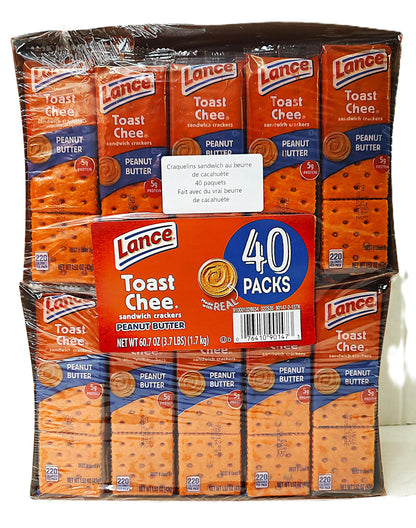 Lance Sandwich Crackers, Variety Pack, 3 Flavors, 20 Individually Wrapped Packs, 6 Sandwiches Each