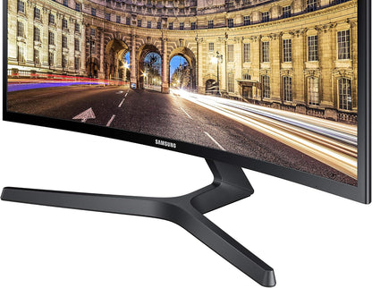 SAMSUNG 23.5” CF396 Curved Computer Monitor, AMD FreeSync for Advanced Gaming, 4ms Response Time, Wide Viewing Angle, Ultra Slim Design, LC24F396FHNXZA, Black