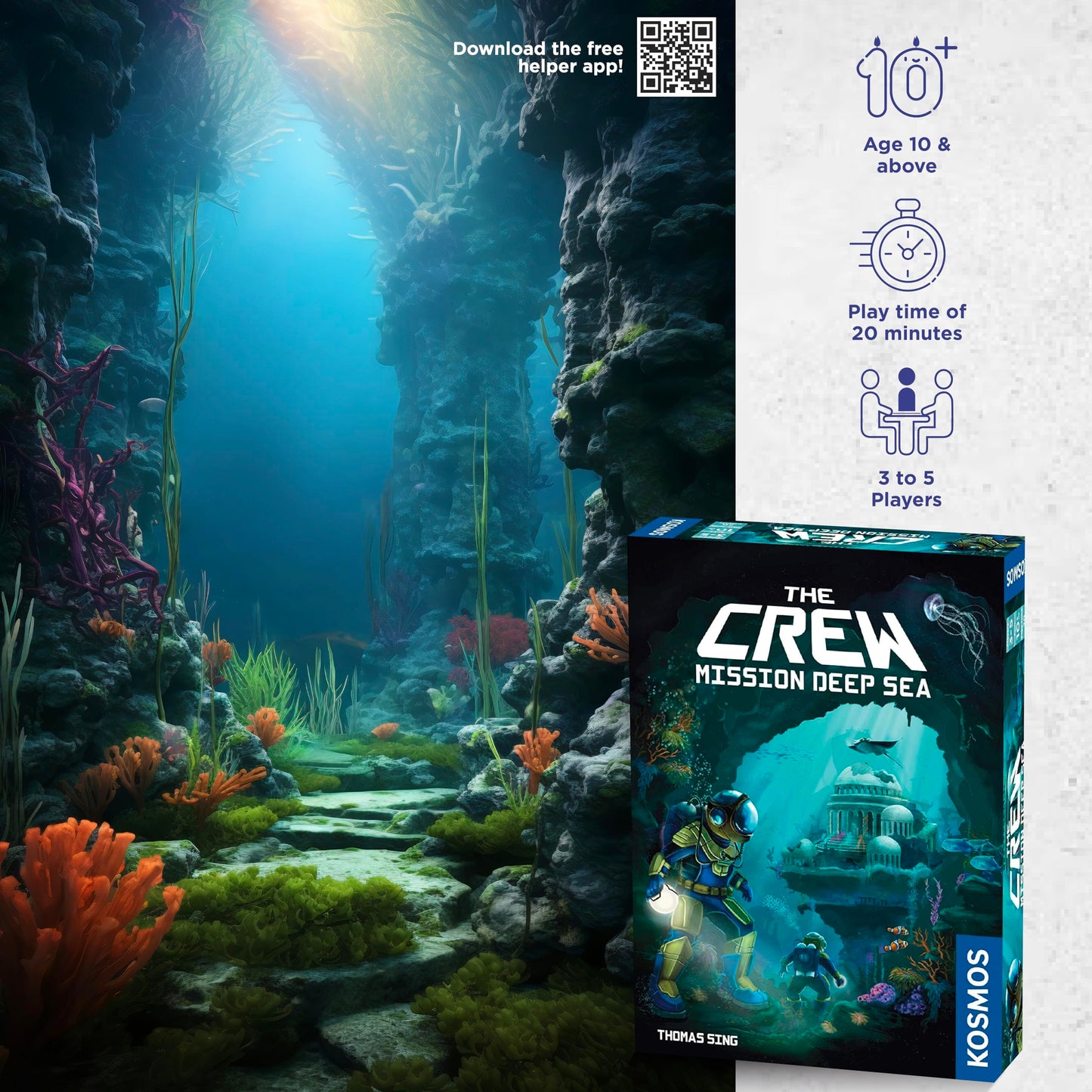 Thames & Kosmos The Crew - Quest for Planet Nine | Card Game | Kennerspiel des Jahres Winner | Cooperative | 3-5 Players | Ages 10+ | Trick-Taking | 50 Levels of Difficulty | Endless Replay
