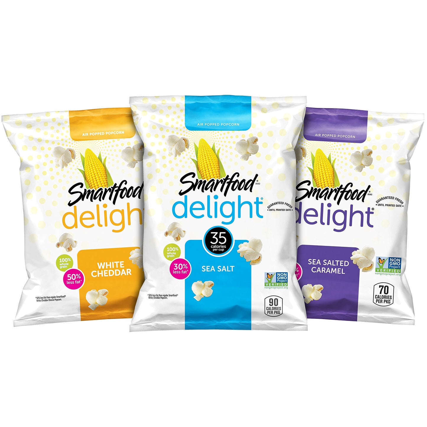 Smartfood Delight White Cheddar Flavored Popcorn, 40 Count, 0.5 oz Bags