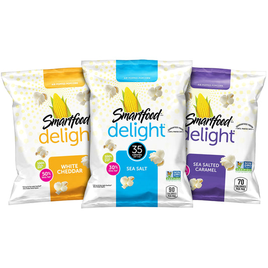 Smartfood Delight White Cheddar Flavored Popcorn, 40 Count, 0.5 oz Bags