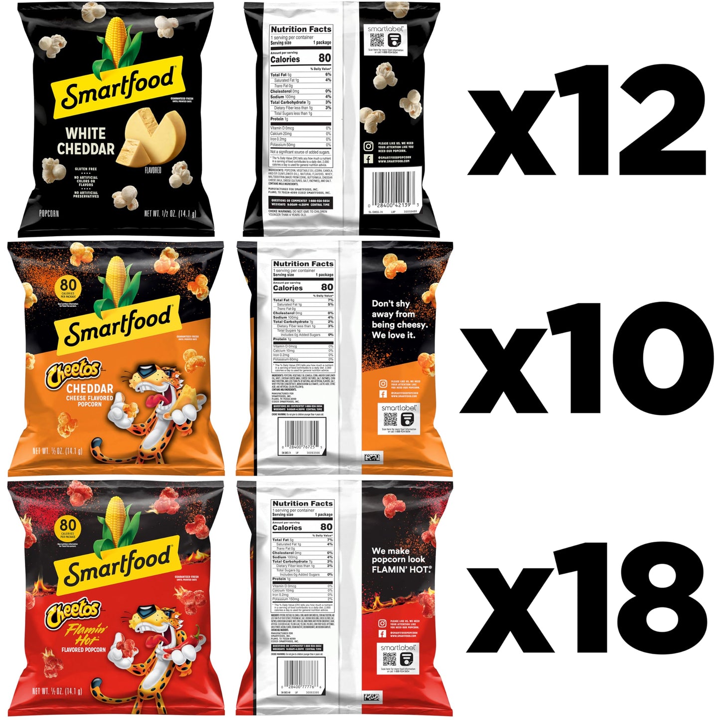 Smartfood Popcorn, White Cheddar, 1 Ounce (Pack of 64)