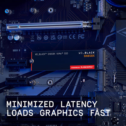 WD_BLACK SN850X 1TB NVMe SSD - M.2 2280, Up to 7,300 MB/s Read speeds, Up to 6,300 MB/s write speeds, Gaming Expansion, High Performance Internal Solid State Drive - WDS100T2X0E