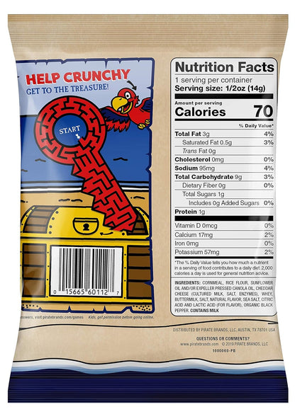 Pirate's Booty Aged White Cheddar Cheese Puffs, 60ct, 0.5oz Individual Size Bags, Gluten Free, Healthy Kids Snacks, 100 Calorie Packs