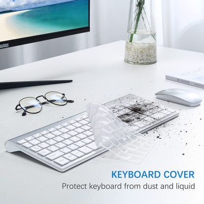 TopMate Wireless Keyboard and Mouse Ultra Slim Combo, 2.4G Silent Compact USB 2400DPI Mouse and Scissor Switch Keyboard Set with Cover, Batteries Included, for PC/Laptop/Windows/Mac - White