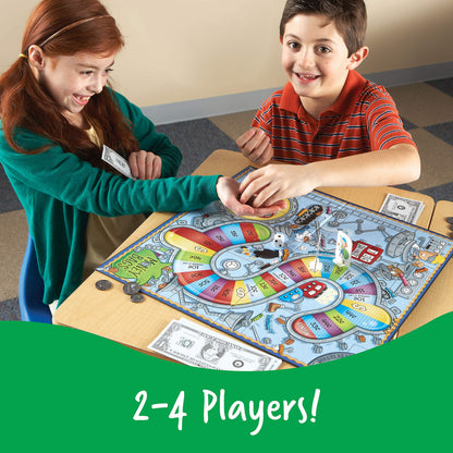 Learning Resources Money Bags Coin Value Game - Classroom Math Games, Financial Literacy for Kids, Play Coins for Kids, Counting Games, Money Board Game