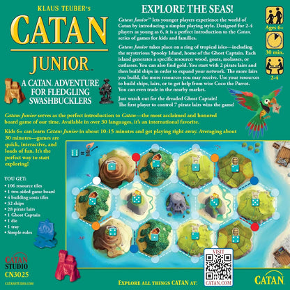 CATAN Junior Board Game - Swashbuckling Adventure for Young Pirates! Strategy Game, Fun Family Game for Kids and Adults, Ages 6+, 2-4 Players, 30 Minute Playtime, Made by CATAN Studio