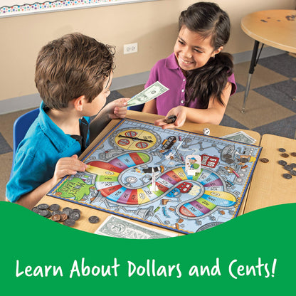Learning Resources Money Bags Coin Value Game - Classroom Math Games, Financial Literacy for Kids, Play Coins for Kids, Counting Games, Money Board Game