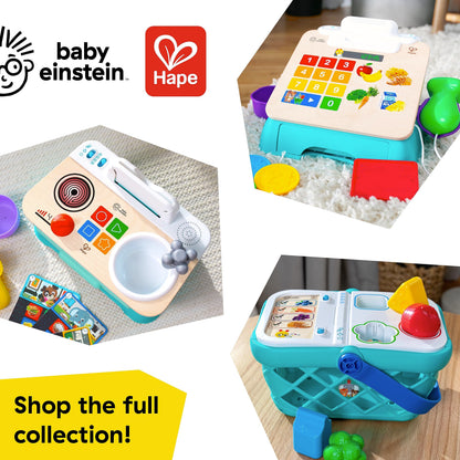 Baby Einstein + Hape Magic Touch Toy Cash Register Pretend to Check Out Toy, Real Sounds and Music, Ages 1, 2, 3, 4+