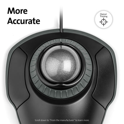 Kensington Orbit Trackball Mouse with Scroll Ring (K72337US), 4 1/2X5 1/2X2"
